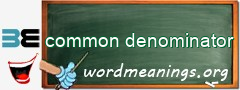 WordMeaning blackboard for common denominator
